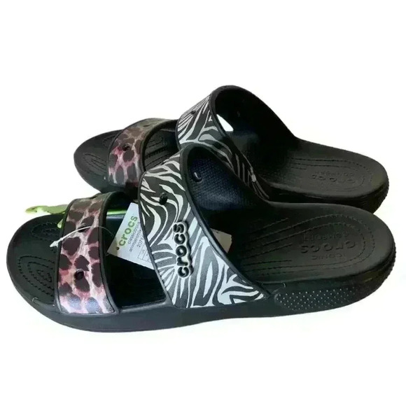 Crocs Classic Animal Remix Two-Strap Slide Sandals Men's Size 14 Shoes NEW - Picture 9 of 16